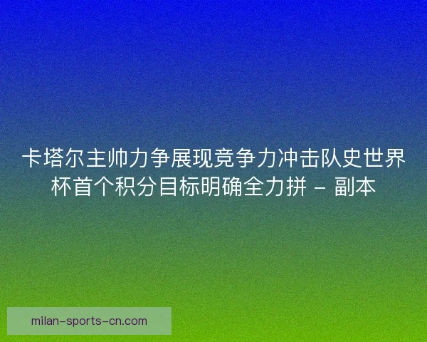 卡塔尔主帅力争展现竞争力冲击队史世界杯首个积分目标明确全力拼 - 副本